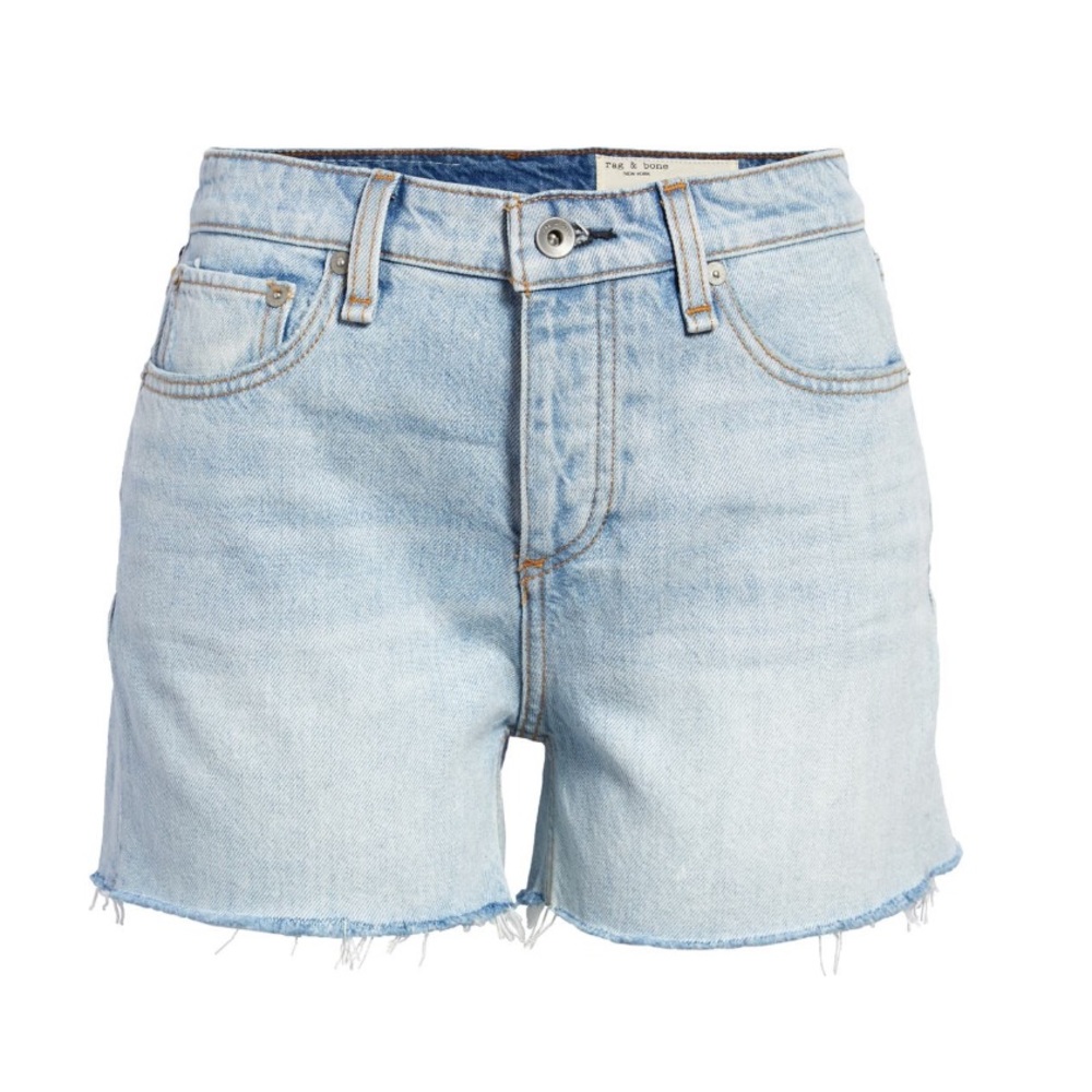 Rag & Bone Dre Low Rise Cutoff Denim Shorts, Jade, Size 24